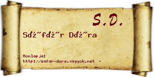 Sáfár Dóra névjegykártya